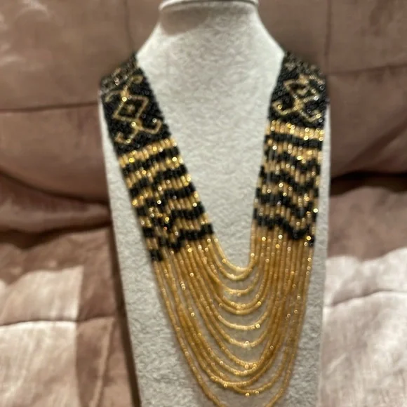 Native American Beaded Necklace 34” - Picture 4 of 10